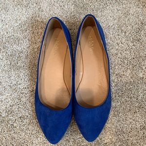 Royal Blue Faux Suede Flats